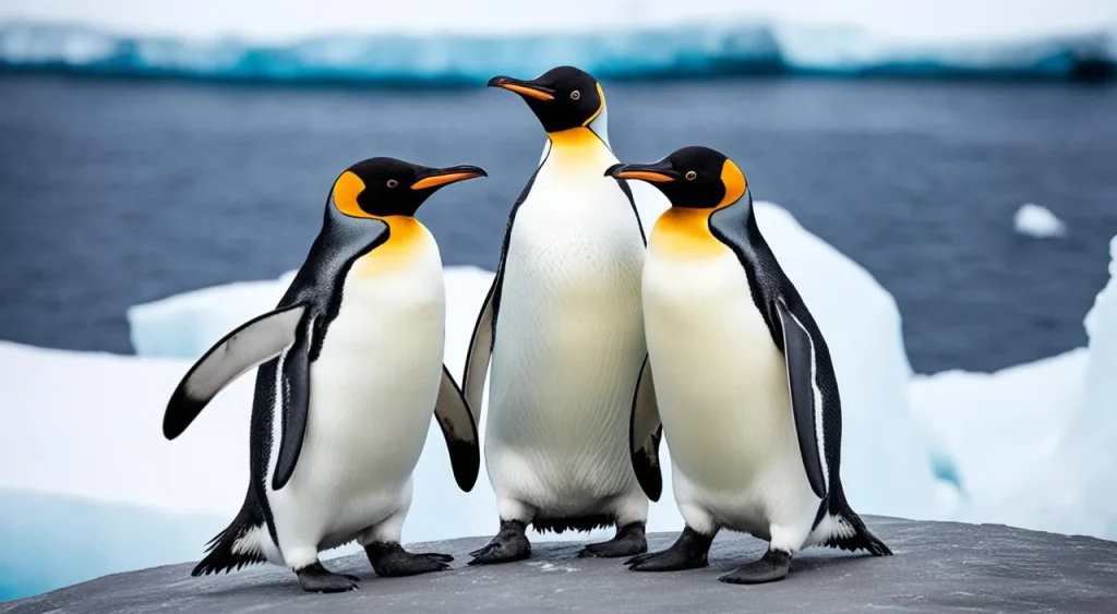 a group of penguins huddling together to stay warm in the Antarctic winter